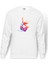 Silhouette Zumba Dance Baskılı Beyaz Erkek Örme Sweatshirt Uzun Kol 1