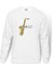 Only Jazz Baskılı Beyaz Erkek Örme Sweatshirt Uzun Kol 1