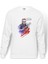Stan Lee Marvel Kara Kalem Baskılı Beyaz Erkek Örme Sweatshirt Uzun Kol 1