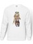 Anime Attack On Titan Baskılı Beyaz Erkek Örme Sweatshirt Uzun Kol 1