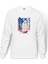 Anime Attack On Titan Baskılı Beyaz Erkek Örme Sweatshirt Uzun Kol 1