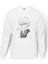 Anime Fairy Tail Glass Guild Emblem Baskılı Beyaz Erkek Örme Sweatshirt Uzun Kol 1