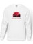 Visit Lucky Landing Baskılı Beyaz Erkek Örme Sweatshirt Uzun Kol 1