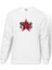 La Case De Papel Bella Ciao Baskılı Beyaz Erkek Örme Sweatshirt Uzun Kol 1