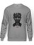 Stranger Things The Upside Down Baskılı Gri Erkek Örme Sweatshirt Uzun Kol 1