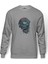 Zombie Baskılı Gri Erkek Örme Sweatshirt Uzun Kol 1