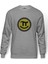 Pi Smile Baskılı Gri Erkek Örme Sweatshirt Uzun Kol 1