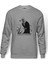 Undertale Skull Sans Os Baskılı Gri Erkek Örme Sweatshirt Uzun Kol 1