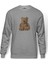 Peluş Ayı Bear Baskılı Gri Erkek Örme Sweatshirt Uzun Kol 1