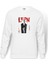 Leon Mathilda Retro Movie Baskılı Beyaz Erkek Örme Sweatshirt Uzun Kol 1