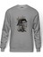 Muhammed Ali Knockout Baskılı Gri Erkek Örme Sweatshirt Uzun Kol 1