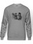 Muhammed Ali Punch Baskılı Gri Erkek Örme Sweatshirt Uzun Kol 1