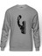 Muhammed Ali Yumruk Baskılı Gri Erkek Örme Sweatshirt Uzun Kol 1