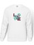 Lo Ve Green Baskılı Beyaz Erkek Örme Sweatshirt Uzun Kol 1