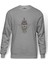 Dreamcatcher Wolf Baskılı Gri Erkek Örme Sweatshirt Uzun Kol 1