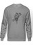 Iskelet Piston Baskılı Gri Erkek Örme Sweatshirt Uzun Kol 1