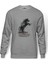 Bold Pilot Baskılı Gri Erkek Örme Sweatshirt Uzun Kol 1