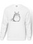 Komşum My Neighbor Totoro Baskılı Beyaz Erkek Örme Sweatshirt Uzun Kol 1