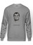 La Case De Papel Nairobi Baskılı Gri Erkek Örme Sweatshirt Uzun Kol 1