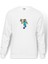 Minecraft Steve Baskılı Beyaz Erkek Örme Sweatshirt Uzun Kol 1