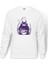 My Neighbor Komşum Totoro Baskılı Beyaz Erkek Örme Sweatshirt Uzun Kol 1