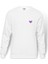 Mor Leylak Çiçeği Illüstrasyon Leylak Mor Baskılı Beyaz Erkek Örme Sweatshirt Uzun Kol 1