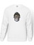 Cool Monkey Baskılı Beyaz Erkek Örme Sweatshirt Uzun Kol 1