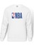 Nba Logoman Word Baskılı Beyaz Erkek Örme Sweatshirt Uzun Kol 1
