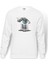 Mother Earth Save Mother Eyes Baskılı Beyaz Erkek Örme Sweatshirt Uzun Kol 1