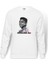 Muhammed Ali Brush Baskılı Beyaz Erkek Örme Sweatshirt Uzun Kol 1