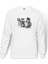 Muhammed Ali Punch Baskılı Beyaz Erkek Örme Sweatshirt Uzun Kol 1