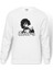 The Doors Solist Baskılı Beyaz Erkek Örme Sweatshirt Uzun Kol 1