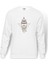 Dreamcatcher Wolf Baskılı Beyaz Erkek Örme Sweatshirt Uzun Kol 1