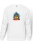 Palmiye Ağaçları Malibu Soyut Alacakaranlıkta Ada Baskılı Beyaz Erkek Örme Sweatshirt Uzun Kol 1