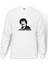 Müslüm Baba Baskılı Beyaz Erkek Örme Sweatshirt Uzun Kol 1