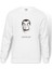 La Case De Papel Nairobi Baskılı Beyaz Erkek Örme Sweatshirt Uzun Kol 1