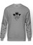 Astronot Dünyanın Çivisi Çıkmış Baskılı Gri Erkek Örme Sweatshirt Uzun Kol 1