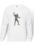 Predator City Hunter Baskılı Beyaz Erkek Örme Sweatshirt Uzun Kol 1