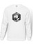 Yumruk Fight Clup Baskılı Beyaz Erkek Örme Sweatshirt Uzun Kol 1