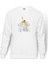Queen Mercury Baskılı Beyaz Erkek Örme Sweatshirt Uzun Kol 1