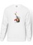 Gitar Müzik Rock Art Baskılı Beyaz Erkek Örme Sweatshirt Uzun Kol 1
