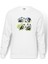 Panda Baskılı Beyaz Erkek Örme Sweatshirt Uzun Kol 1