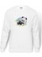 Panda Baskılı Beyaz Erkek Örme Sweatshirt Uzun Kol 1