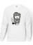 Pipolu Kurukafa Black Baskılı Beyaz Erkek Örme Sweatshirt Uzun Kol 1