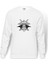 Rock Kurukafa Baskılı Beyaz Erkek Örme Sweatshirt Uzun Kol 1