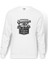 Retro Car Garage Baskılı Beyaz Erkek Örme Sweatshirt Uzun Kol 1