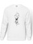Art Dönence Baskılı Beyaz Erkek Örme Sweatshirt Uzun Kol 1