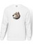 Amerikan Pit Bull Terrier Bulldog Köpek Baskılı Beyaz Erkek Örme Sweatshirt Uzun Kol 1