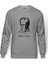 K Atatürk İmza 1881 1938 Baskılı Gri Erkek Örme Sweatshirt Uzun Kol 1