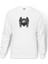 Selçuklu Gri Kartalı Göktürk Baskılı Beyaz Erkek Örme Sweatshirt Uzun Kol 1